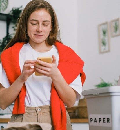 a woman at home